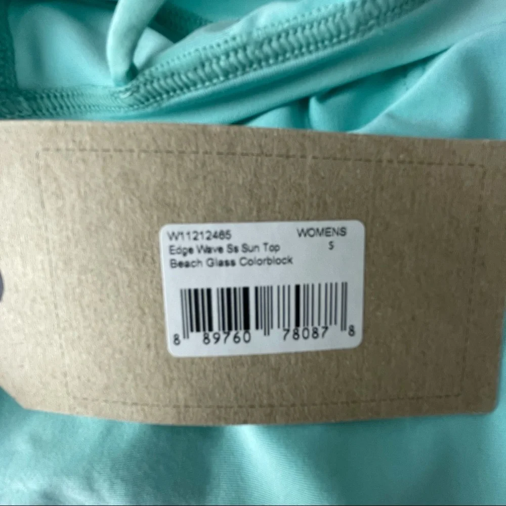 PRANA NWT EDGE WAVE SUN TOP SWIM SHIRT BEACH GLASS - Picture 3 of 4